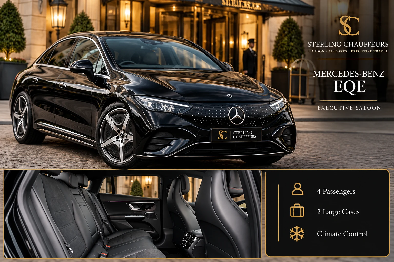 Premium Mercedes-Benz saloon, illustrative photograph